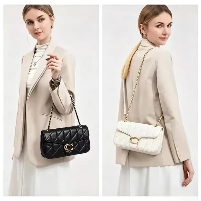 Nuova Borsa a Tracolla Trapuntata con Catena 2026, Borsa di Lusso da Donna con Fibbia a C, Borsa a Tracolla in Pelle PU alla Moda per il Pendolarismo Quotidiano
