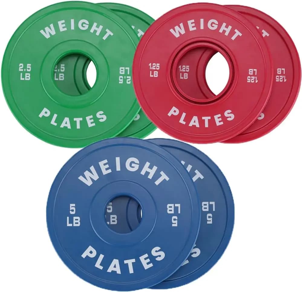 Rubber bumper plates, 2 inch weight plates, change plates, for home gym Weight lifting training plates (1.25 pounds, 2.5 pounds, 10 pounds) x2