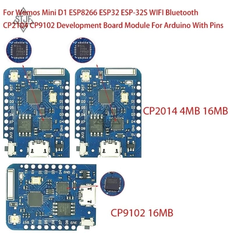 Scheda di Sviluppo Wemos Mini D1 ESP8266 ESP32 ESP-32S WIFI Bluetooth CP2104 CP9102 per Arduino con Pin