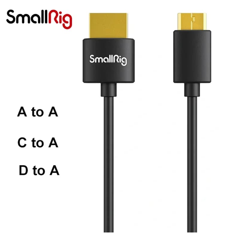 SmallRig Ultra Sottile Ad Alta Velocità 4K Micro/Mini HDMI a Cavo HDMI Completo da C a A /D a A 35 cm 55 cm Per Sony Nikon Canon