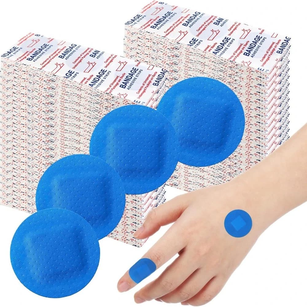 30Pcs/Set Blue Metal Detectable Band Aid Adhesive Bandages First Aid Strips for Food Service Industry Patch Tape Plasters