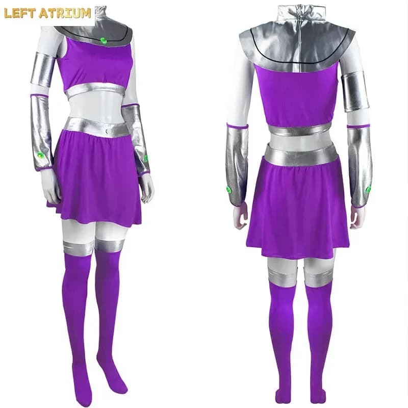 Costume da Principessa Koriand'r 2025 con Gonna, Guanti e Calze per Halloween, Anime, Comic Con, Outfit Starfire, Cosplay Starfire
