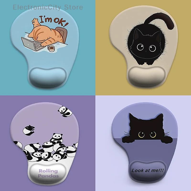 1pc Nuovo tappetino per mouse Animale del fumetto Tappetino da polso in silicone Poggia mouse Tappetino da scrivania Tappetino per mouse Accessori per computer resistenti alle macchie