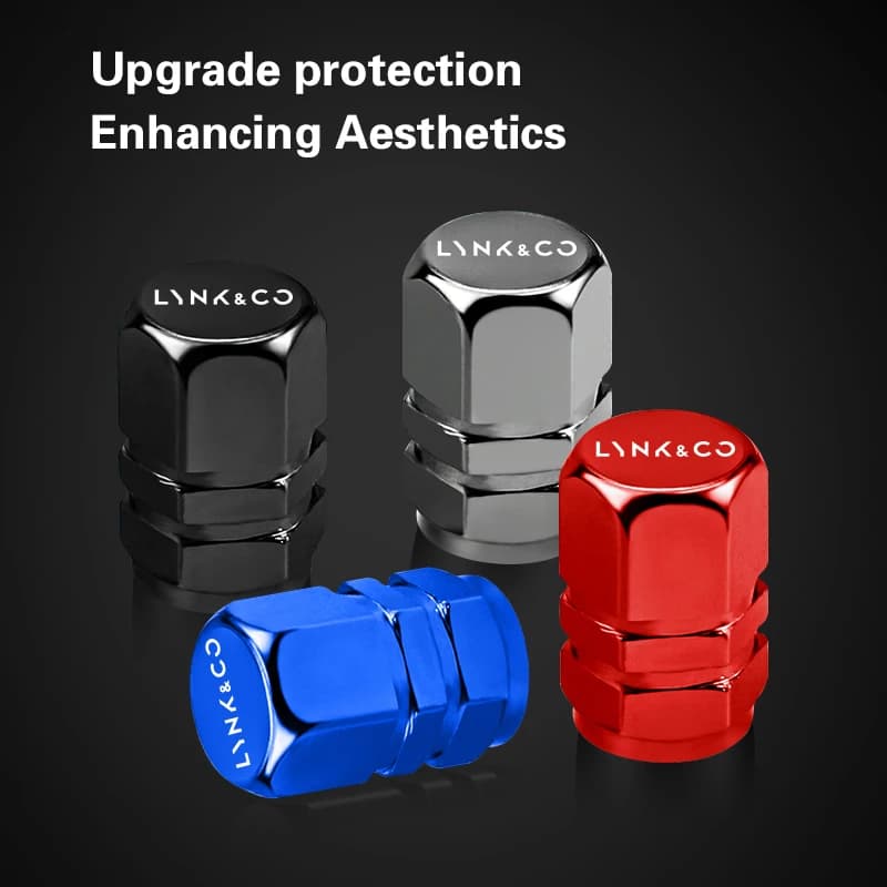 4 pieces for LYNK & CO 01 EM-P EM-F 02 Hatchback 03 05 Auto Wheel rubber valve Aluminum alloy caps Dust Covers Car accessories