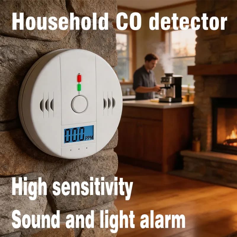 Carbon Monoxide Alarm, CO Detector, LCD Display, Alarm Device, Household Recreational Vehicle Hotel Toxic Gas Leakage Detector,