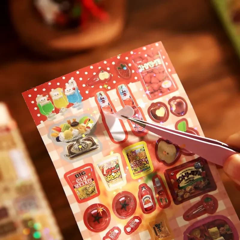 30sheet Notebood Decor Stickers Book Kawaii Dessert Scrapbook Kit Japanese Ins Cartoon Decal for Journal Decor DIY Craft Sticker
