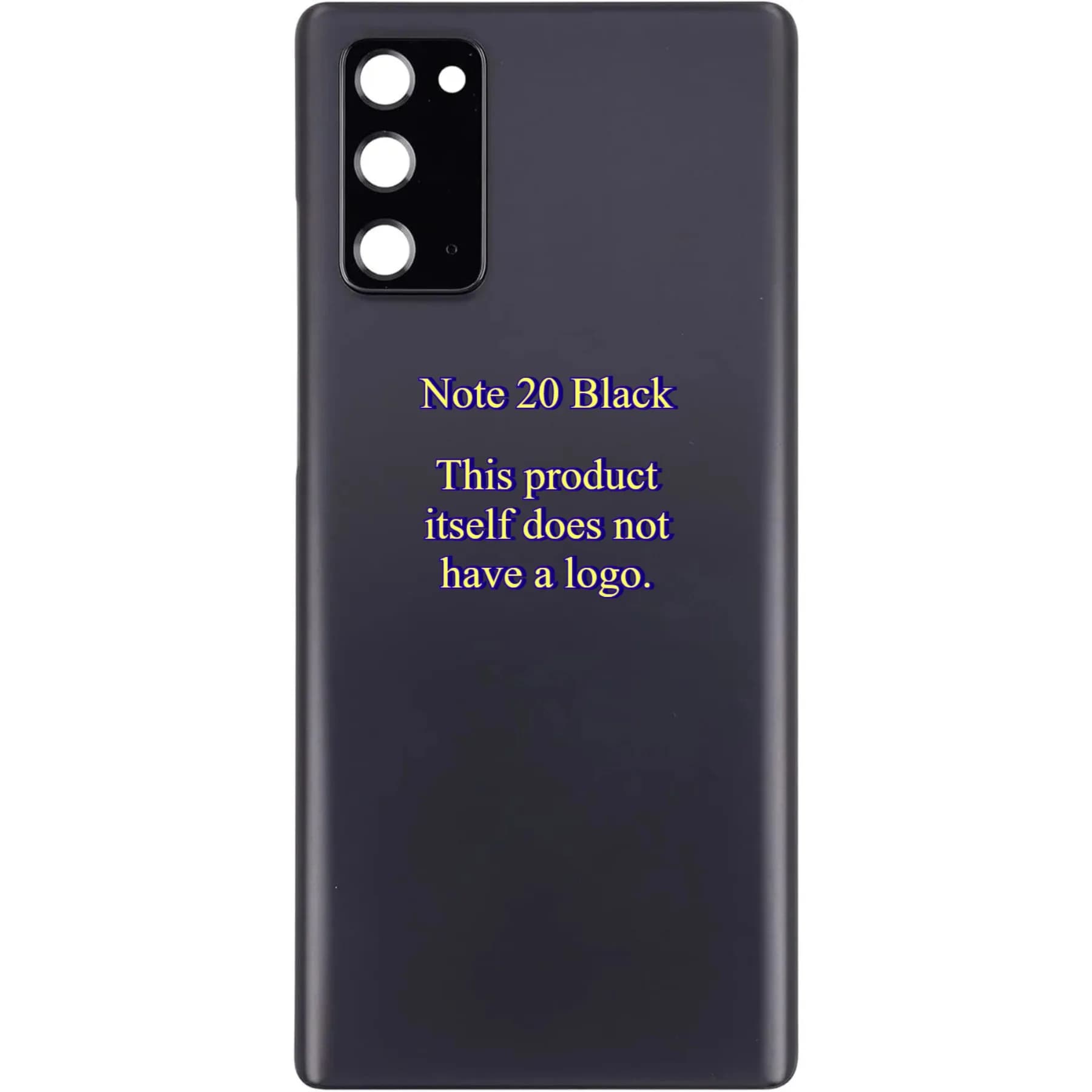 Note20 SM-N980F/DS Cosmic Black Battery Door, Camera Lens & Pre-Taped Adhesive, No Logo Replacement