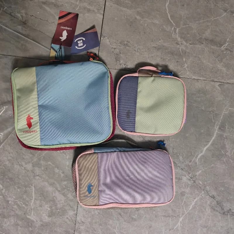 Set of 3 Toiletry Bags Rainbow, Small Makeup Bag, Nylon Portable Travel Bag Waterproof Ultra-light