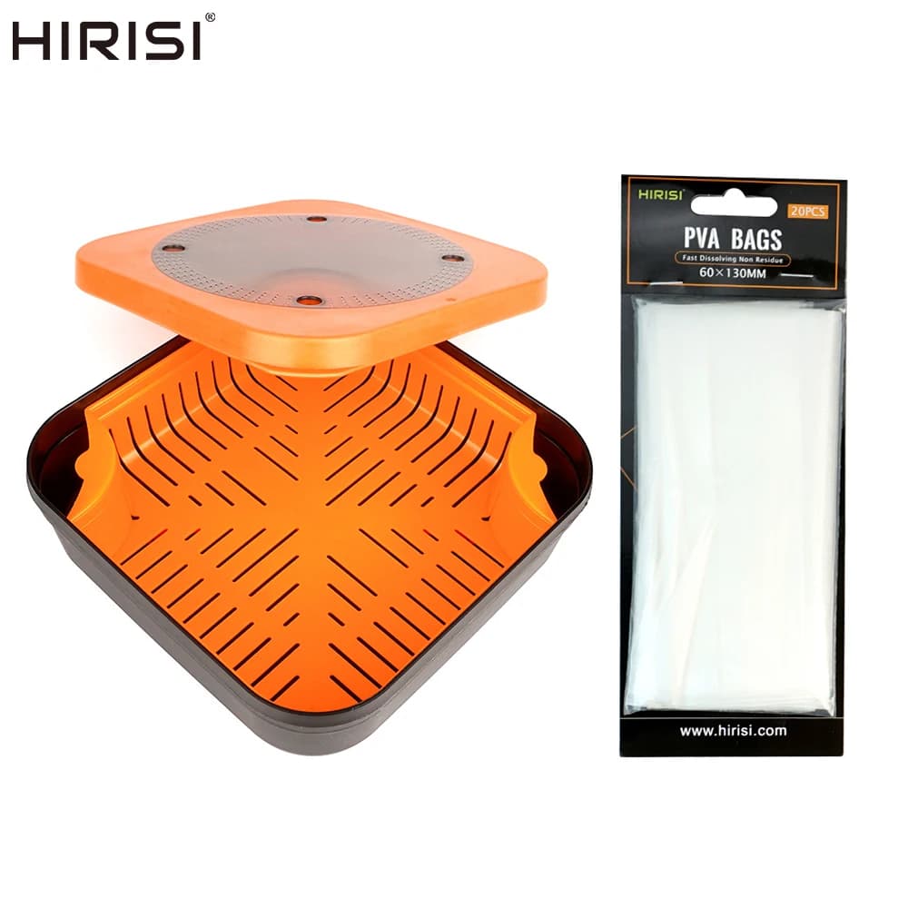 Hirisi fishing bait box with PVA bag, bag for baits, boilies pop-up, accessories for hair rig.