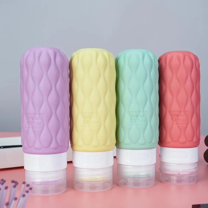 Set di bottiglie riutilizzabili da viaggio da 100 ml per lozione, shampoo, gel doccia, tubo per imbottigliamento, contenitore per liquidi vuoto cosmetico, strumento portatile