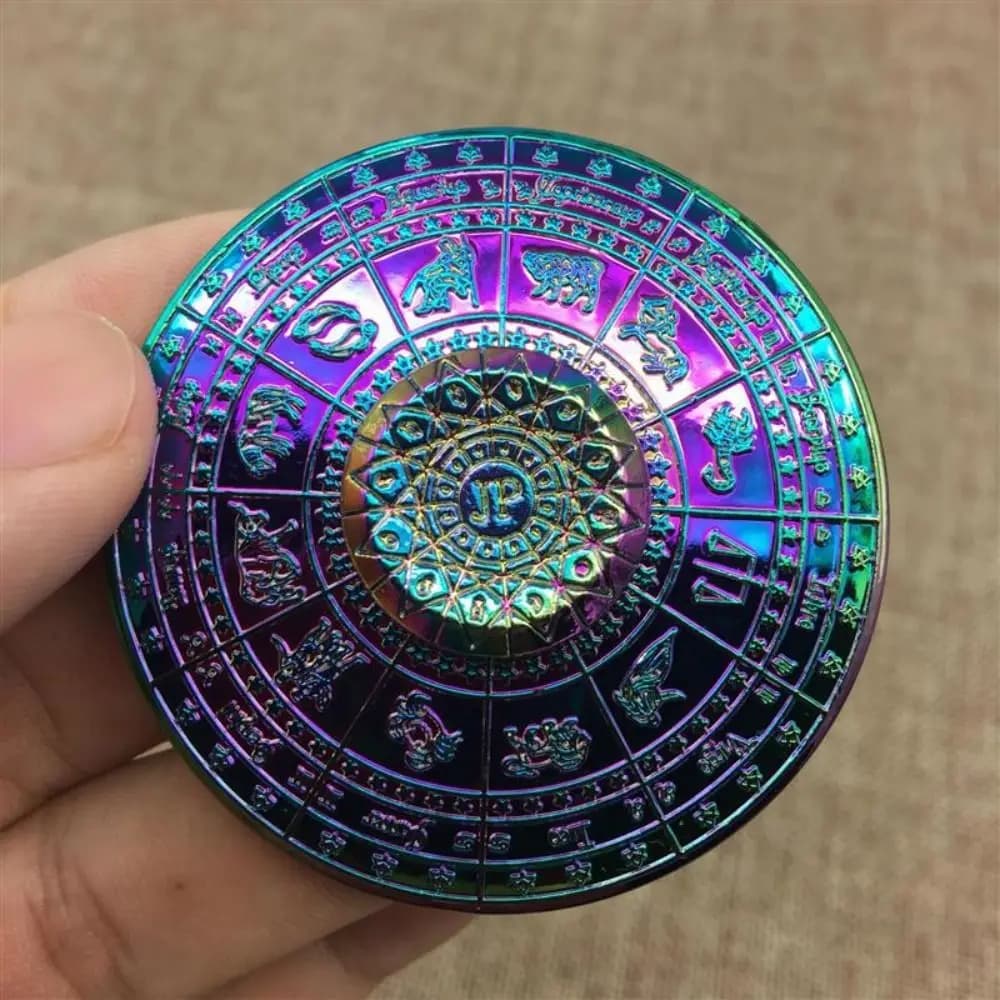 Fidget Spinner Astrolabio Bussola del Destino, Rotazione Fluida, Segni Zodiacali, Costellazioni, in Metallo, per ADHD, da Ufficio