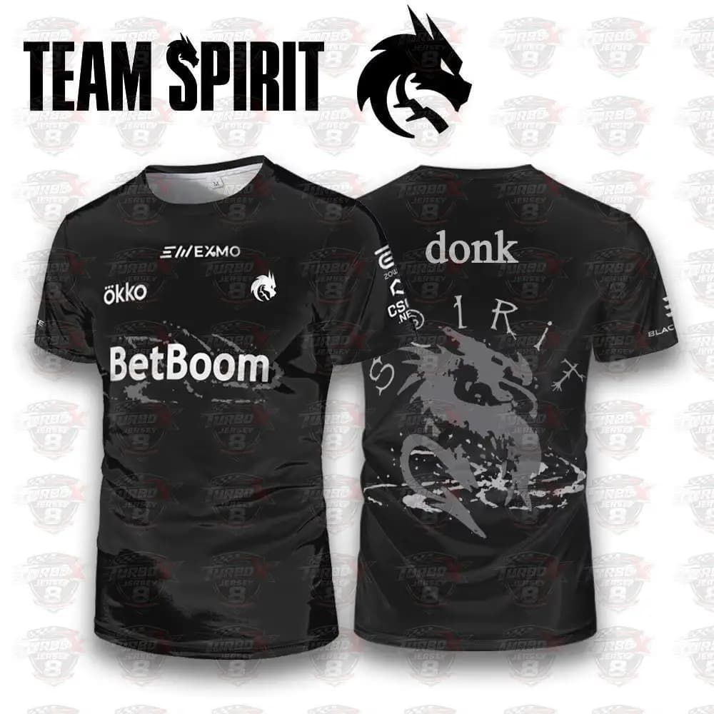 Maglia Team Spirit Donk Magixx 25-26 Cs2 Esports Club, Uniforme Personalizzata per Allenamento Giocatori, T-shirt Unisex a Maniche Corte con Collo Rotondo