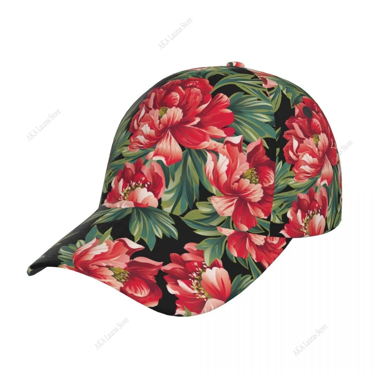 The Red Peonies Outdoor lorry hat Man Woman Visiera Street cap Hip Hop Golf cap Polo