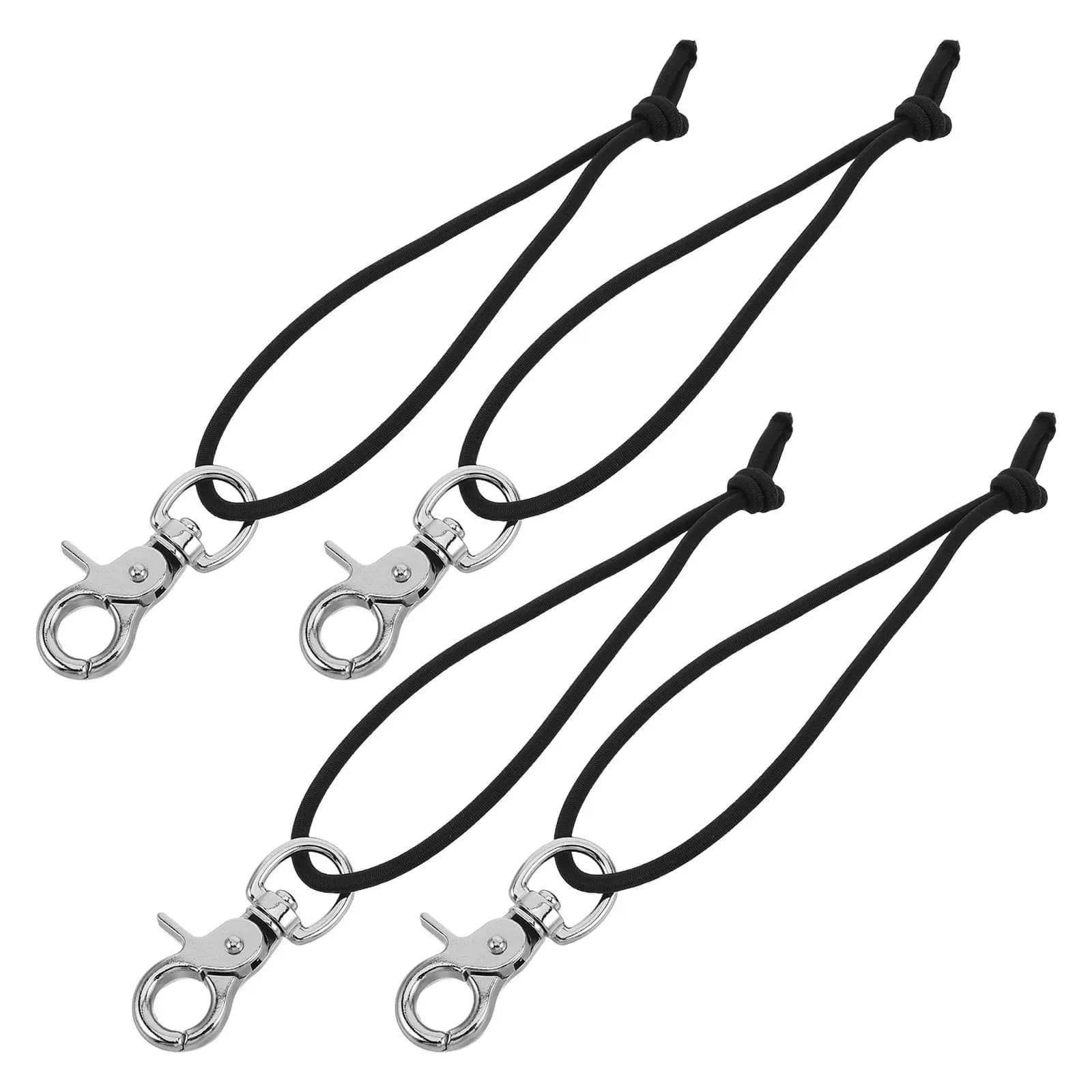 Set di 4 Cinghie di Fissaggio per Sci in Nylon Elastico Antiscivolo e Resistente al Freddo, con Anello Portachiavi e Regolazione Rapida per Sport Invernali