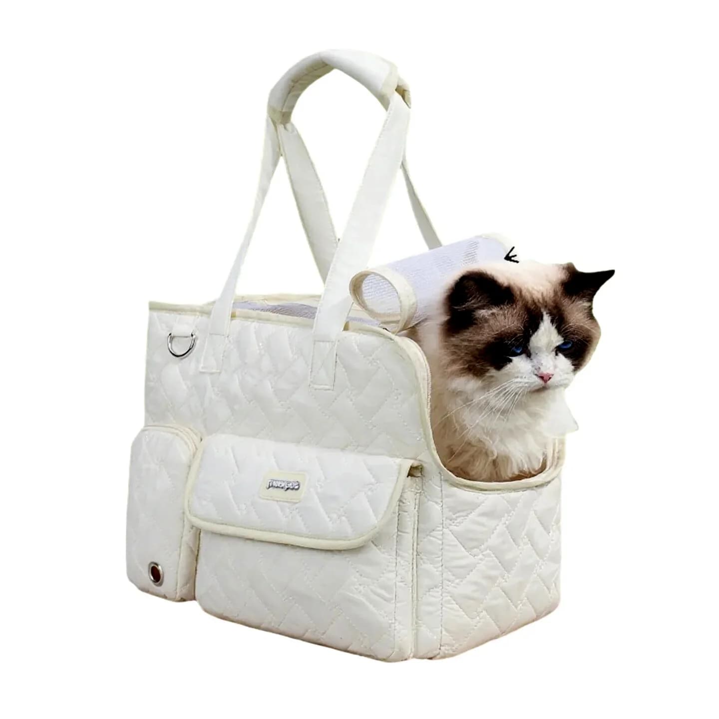 Borsa per gatti borsa per animali portatile per gite, tracolla singola, borsa per gatti calda, imbottita lateralmente, tenuta in mano