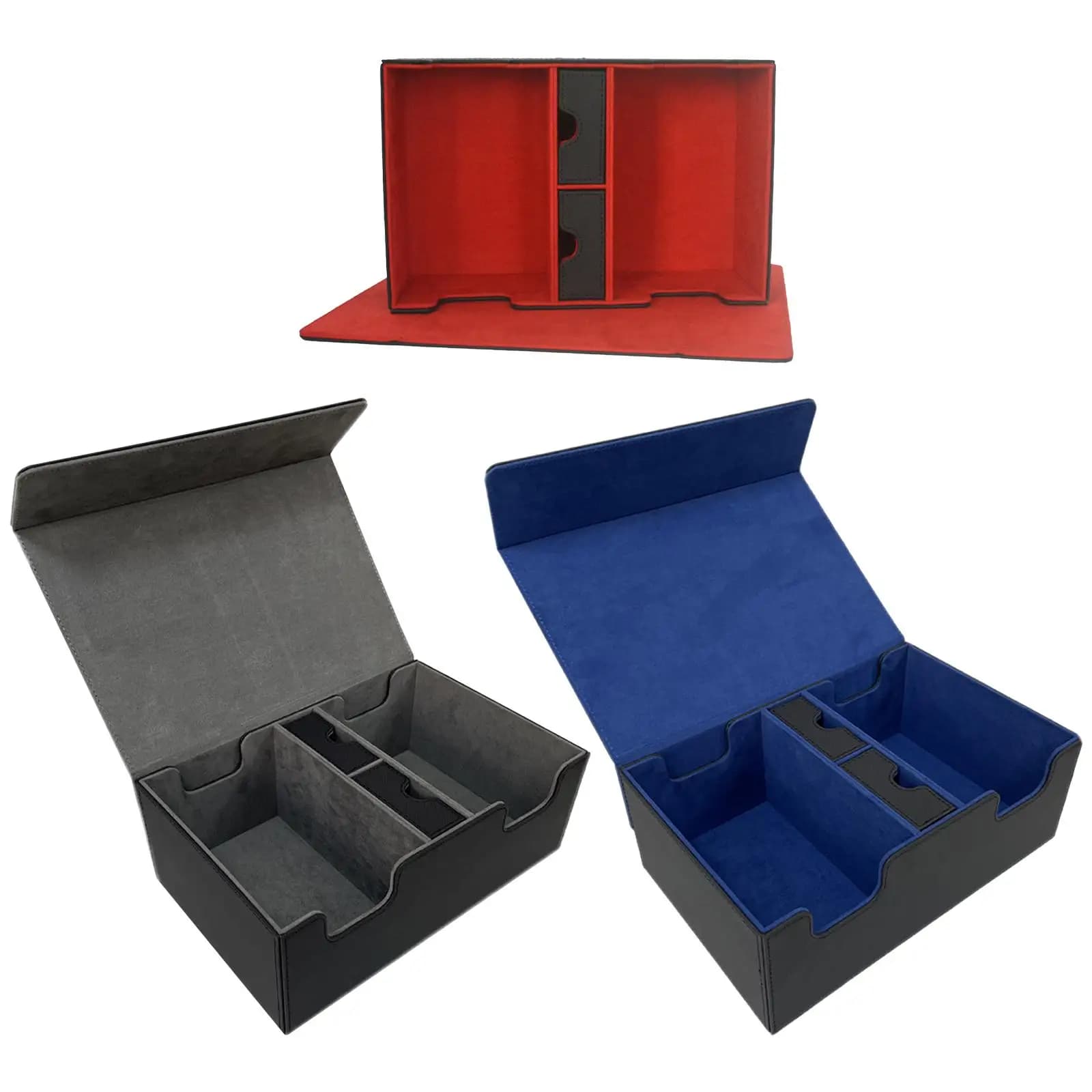 Custodia porta carte in pelle PU con due scomparti può contenere fino a 400 carte