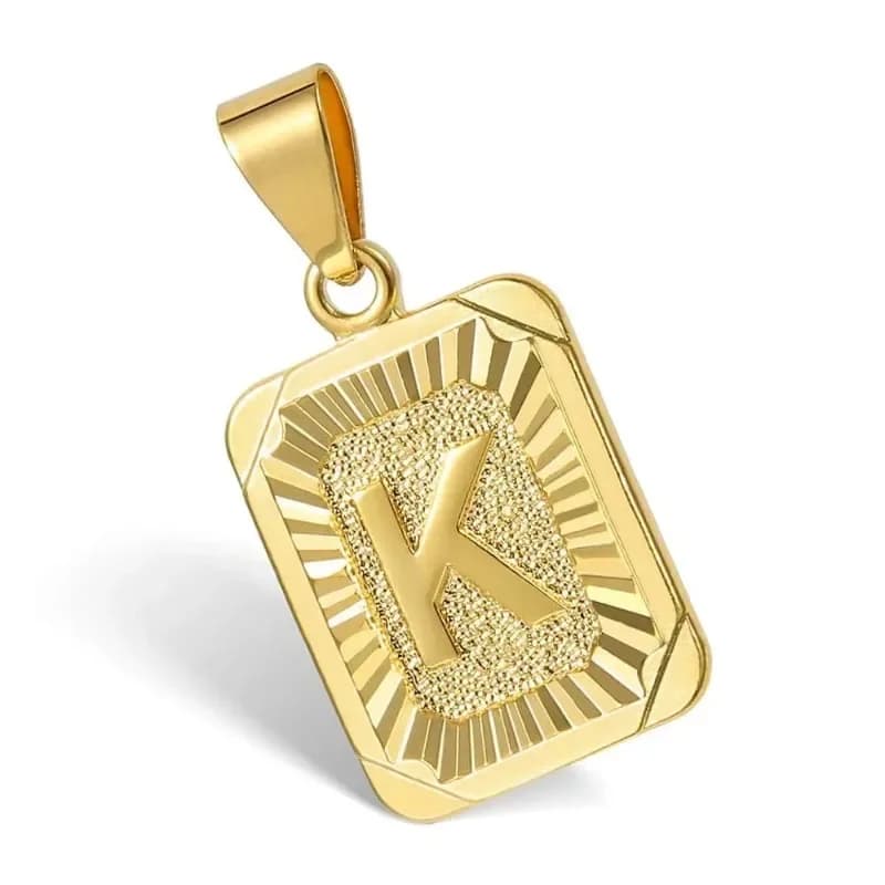 Necklace with men's and women's initials, 26-letter pendant, Cuban gold chain, men's jewelry