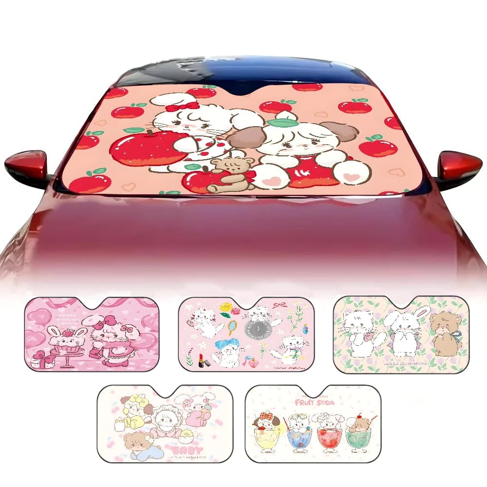Mikko Anime Cartoon Parasole per auto Copertura per lunotto anteriore Parabrezza Parasole Protezione per visiera per auto Accessori interni
