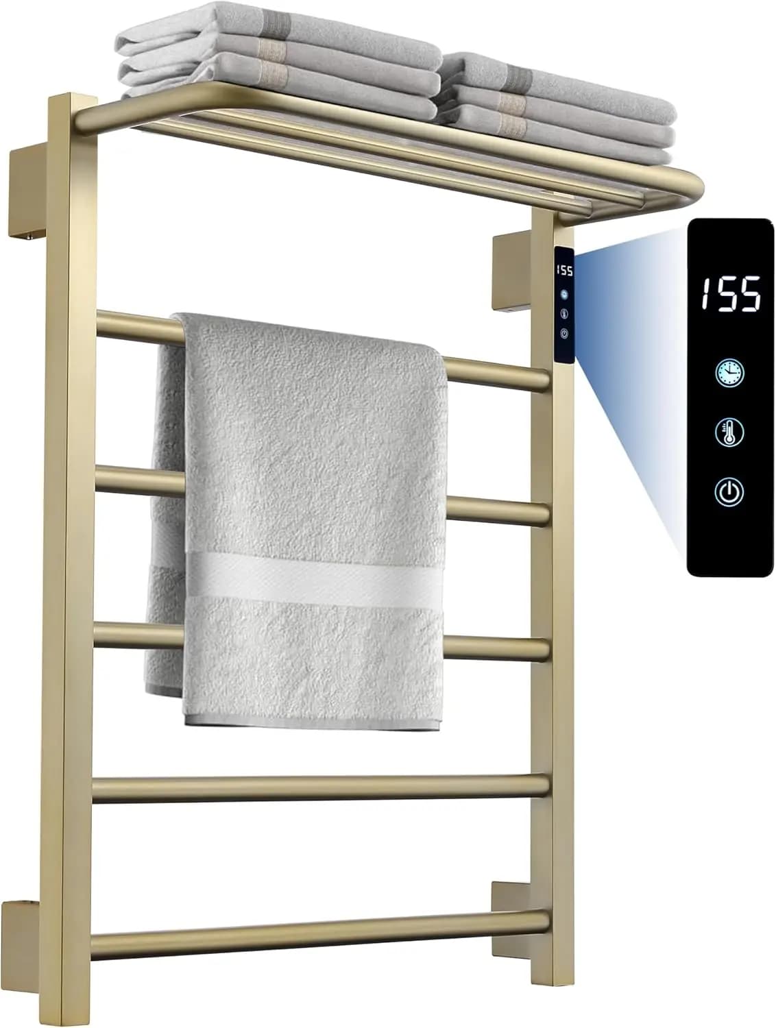 Scaldasalviette Elettrico in Acciaio Inox da Parete con Timer per Bagno