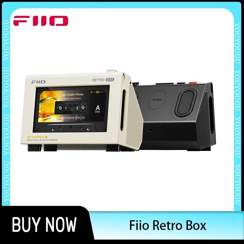 Altoparlante Stereo Fiio Retro Box Bluetooth USB con Decodifica Audio, Stile Nastro Magnetico, Adatto per Fiio M33 M21 JM21