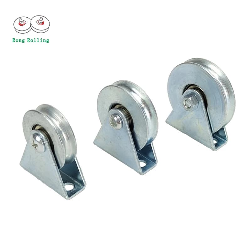 Fixed wire rope pulley with single bearing, transmission wheel, channel wheel, 45 steel main bracket, fluid rotation.