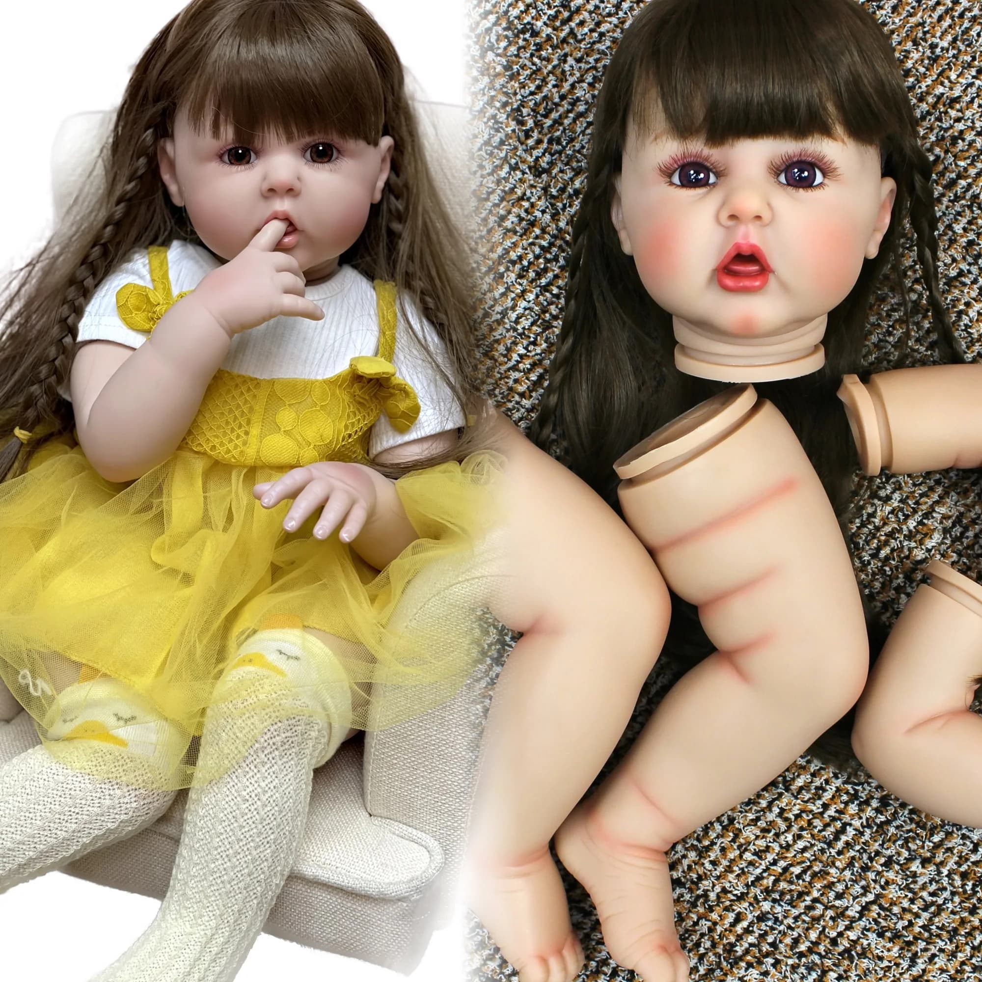 Kit di bambole Reborn da 24 pollici Erin Kit di vinile morbido non finito dipinto Kit di bambole per neonati realistici giocattoli per Kit di regali per bambini Bebe