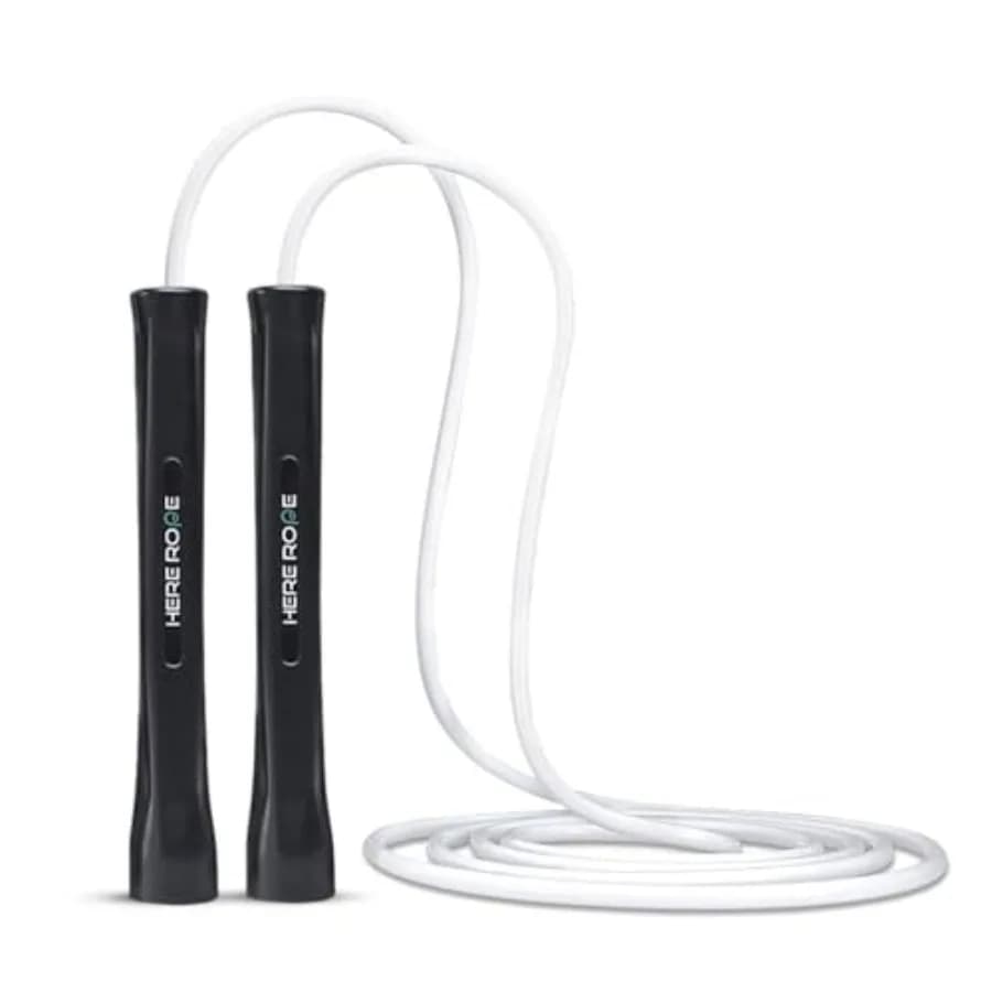 Corda per Saltare Regolabile in PVC da 5mm con Manici Infrangibili, Anti-Attorcigliamento, Include 1 Corda di Ricambio per Uso Interno ed Esterno