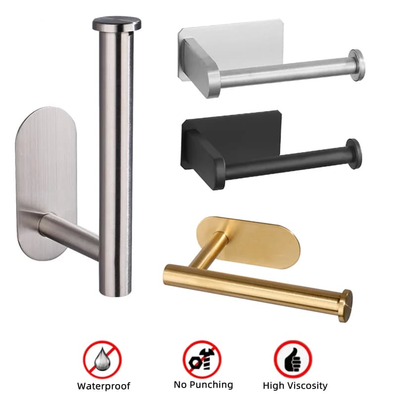 Adesivo Portarotolo di carta igienica senza punzonatura Organizzatore Montaggio a parete Cucina Bagno Dispenser di fazzoletti senza trapano