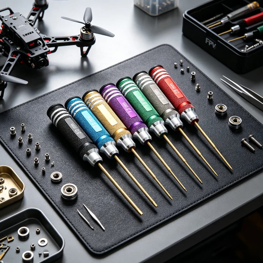 7pcs Hex Screw Driver Set Titanium Plated Hex Wrench Tool Kit for RC Car Helicopter FPV Drone - Hand Tools for Model Maintenance