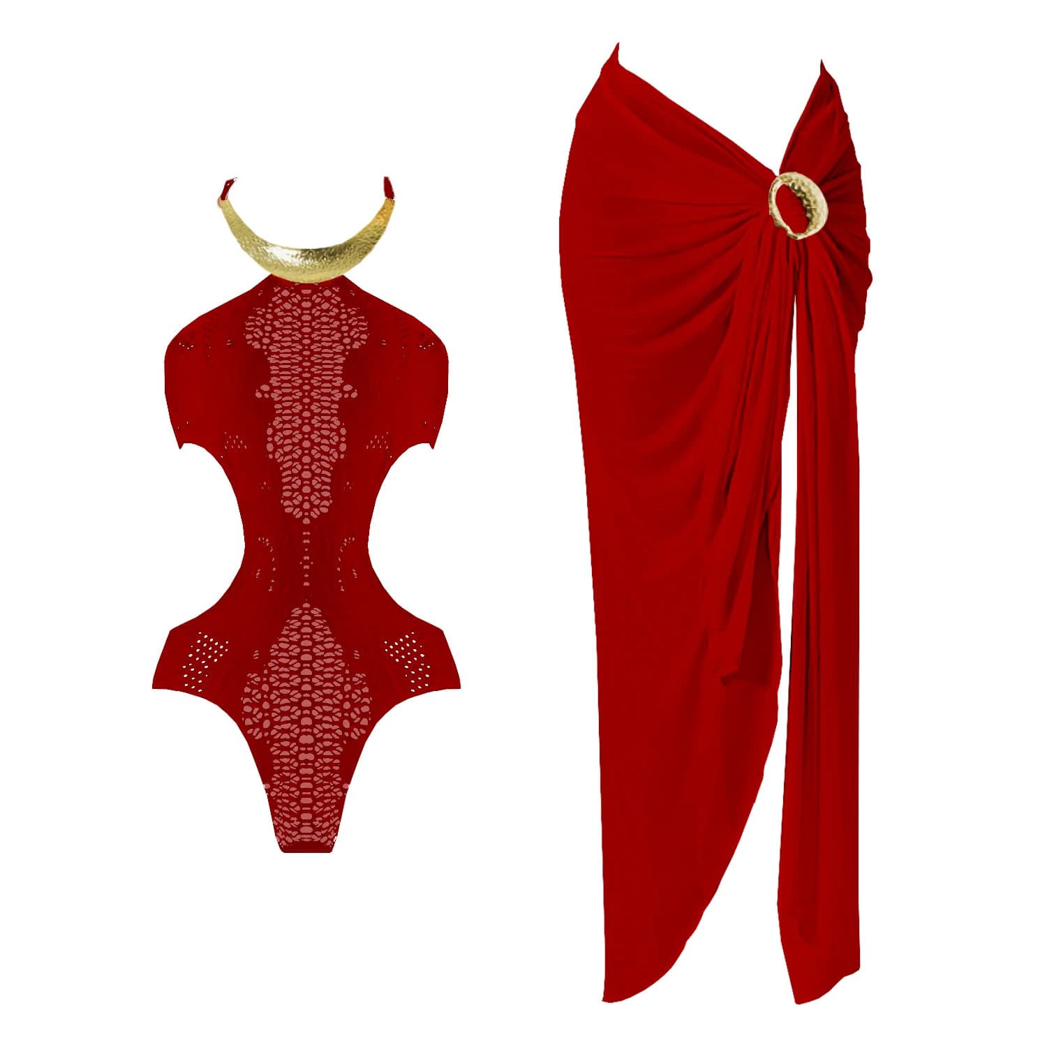 2 pezzi costume da bagno vuoto bikini donna sexy 2025 costumi da bagno ritagliati costume da bagno femminile gonna lunga halter biquini tuta costumi da bagno