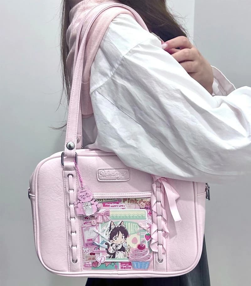 Kawai Ita Bag Clear Small Capacity itabag for girls Anime Badge Display Crossbody Bag Daily Versatile For Otaku Fans，jk handbag