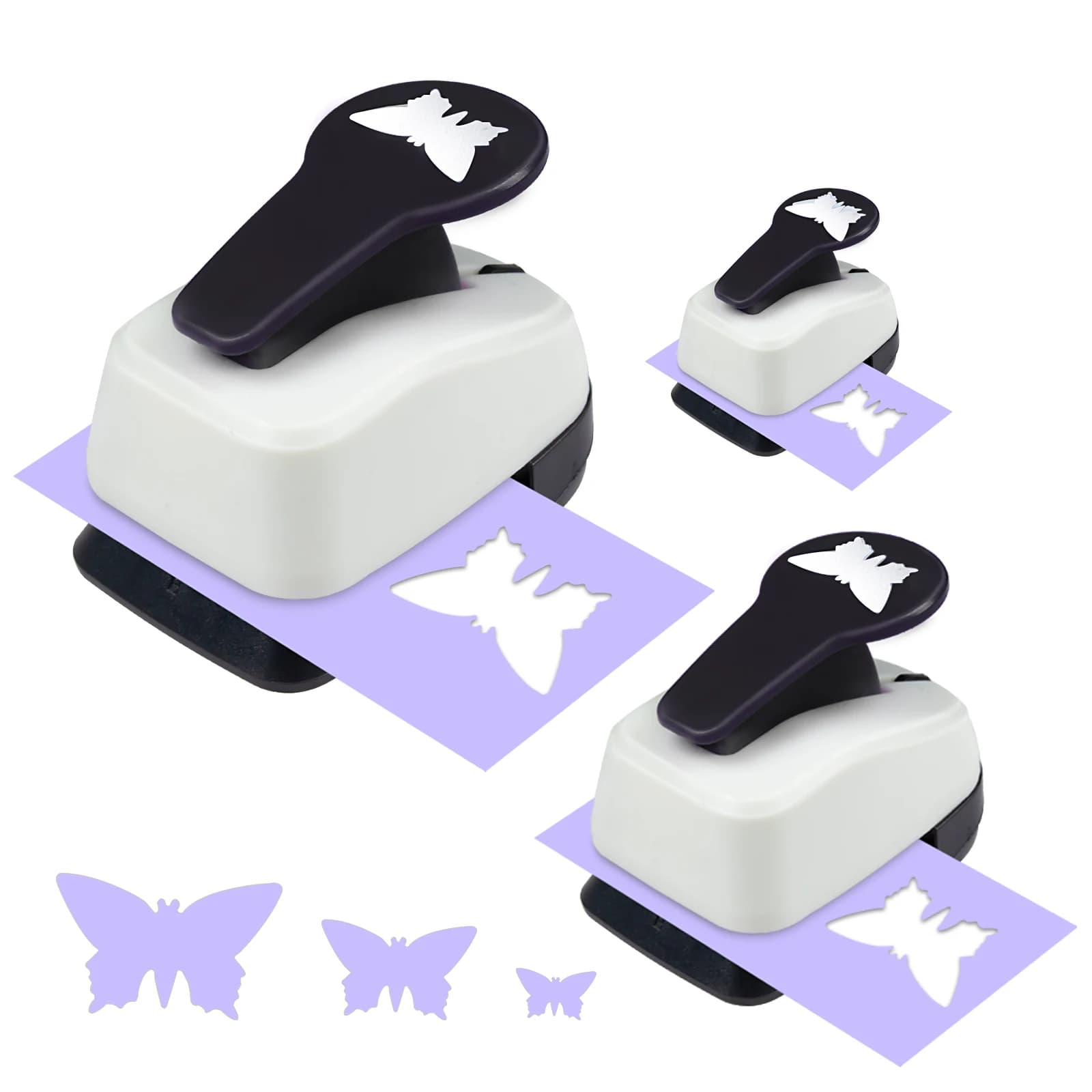 3pcs Paper cutter for crafts Hole Puncher Punches Tool Set 3/8 5/8 1 inch Butterfly Paper Shape for card making custom scrapbook