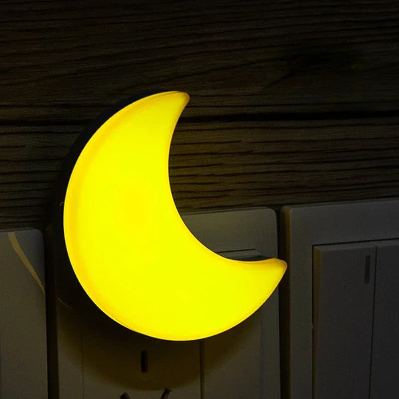 Lunar night light to be connected in the wall Wall lamp for cute kids Nurse lamp Intelligent light sensor LED night light for children's bedroom corridor