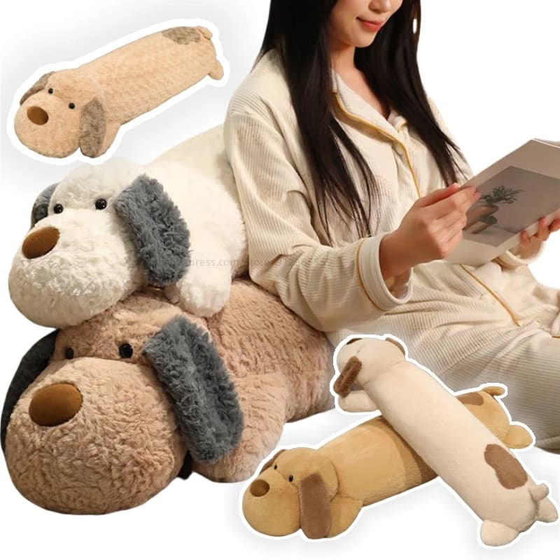 Cute Creative 90/110cm Long Strip Dog Animals Plush Toys Super Soft Long Throw Pillow Birthday Gifts Funny Home Decor for Kids