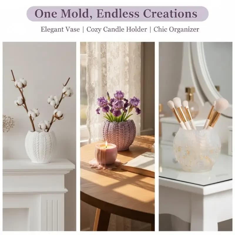 Silicone Mold with Motive Lavender Leaves, 3D Stamp in Grano Spiga Shape and Leaves for Perfume Jars, Decorative Ornaments for Home
