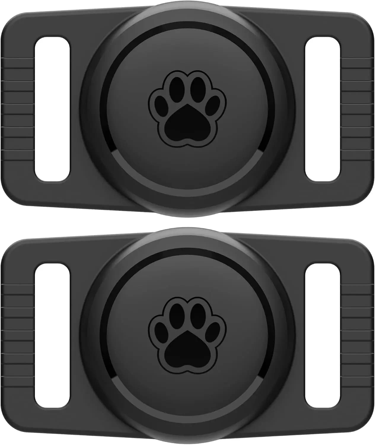 Confezione da 2 Supporti Impermeabili in Silicone per Collare di Cane per AirTag, Compatibili con Dispositivi Apple (Nero)