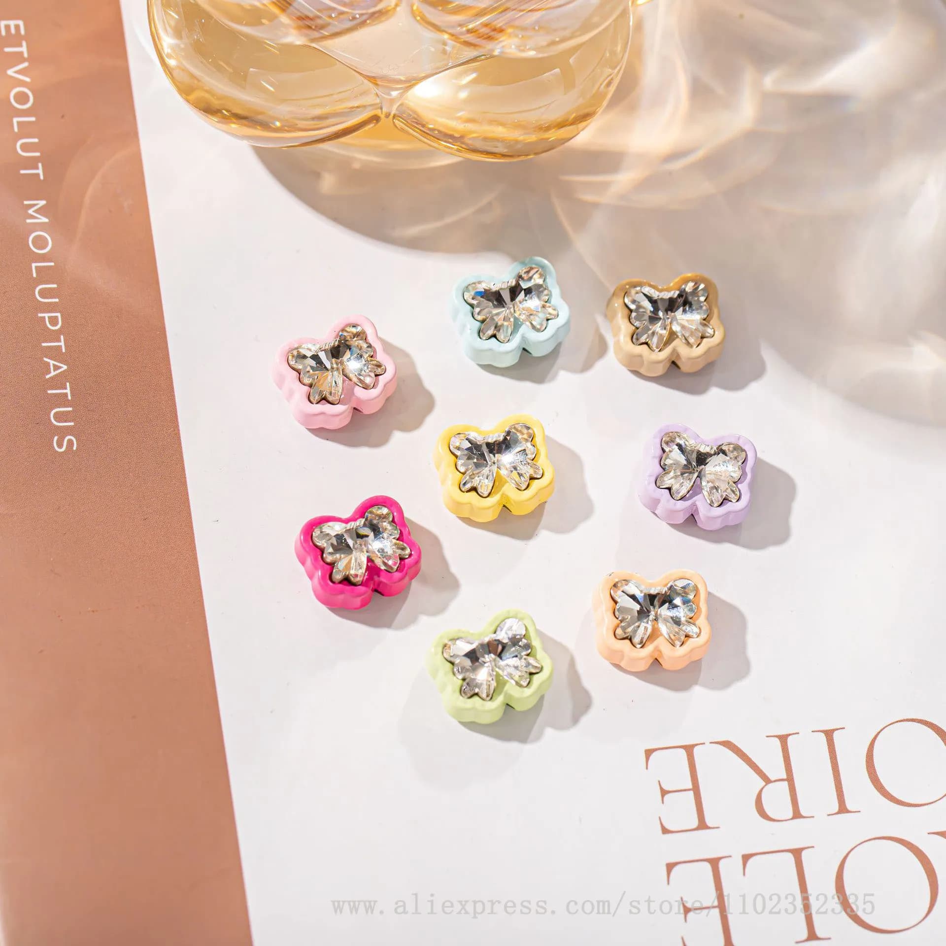 20 Pieces/Bag Creative Glass Hand Sewn With Crystal Diamonds Sparkling High-end Decoration Wedding Bag DIY Accessories