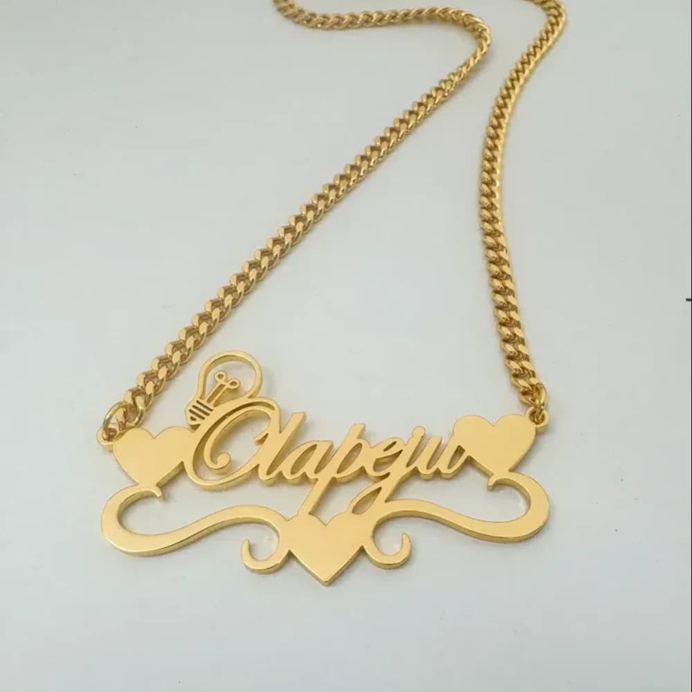 Collana con nome Color oro artigianale personalizzato elegante personalizzato girocollo d'amore per le donne gioielli a catena cubana delicata regalo Bff natale