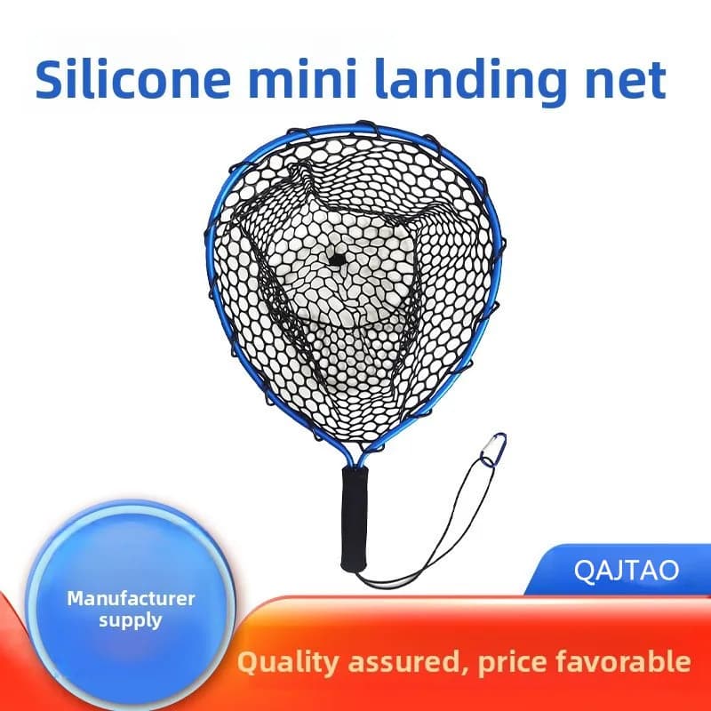 Rete da pesca portatile, rete ultra leggera in lega di alluminio e silicone resistente all'usura, rete da pesca a mosca per lancio a mano.