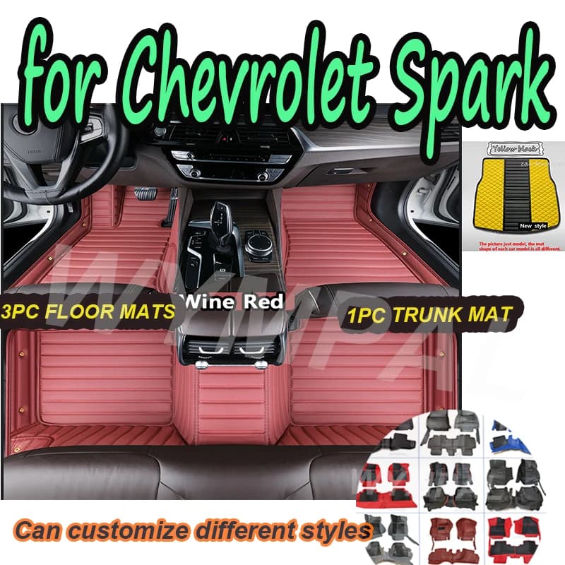 LUXURI Car Mats for Chevrolet Holden Spark M400 2016 ~ 2019 Anti-slip Leather Mat Anti-sporty Carpet Leather Mat