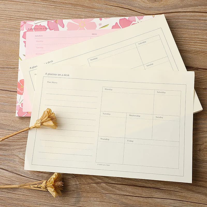 idea programma fresco e portatile Agenda dei progressi regalo vuoto strappo piano settimanale non Blocco note Materiale scolastico di cancelleria Kawai