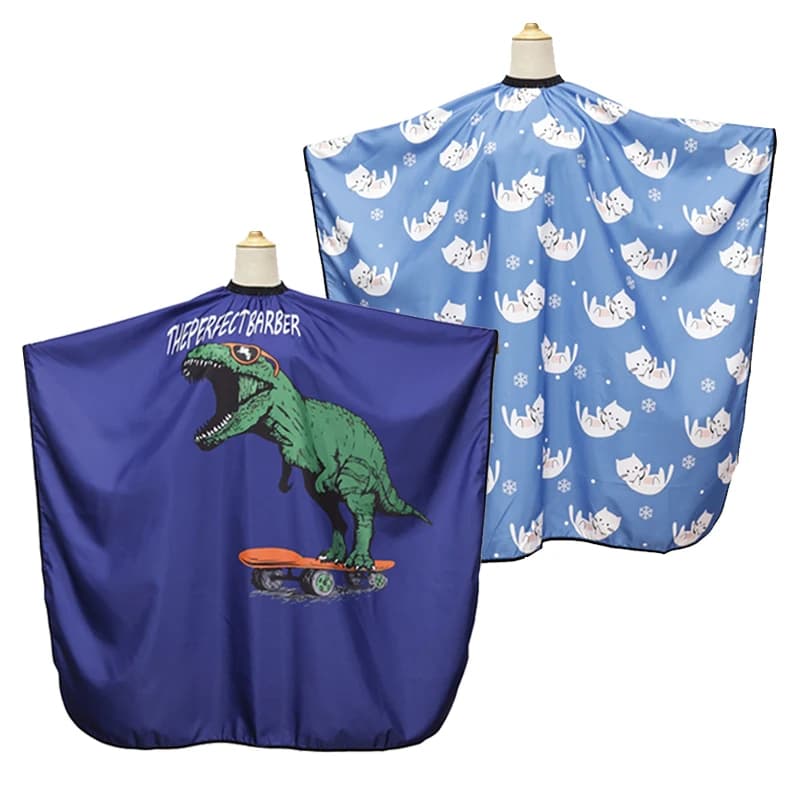 Grembiule da taglio per capelli modello cartone animato per bambini da salone, mantella in tessuto impermeabile per parrucchiere, accessori per lo styling da barbiere professionale