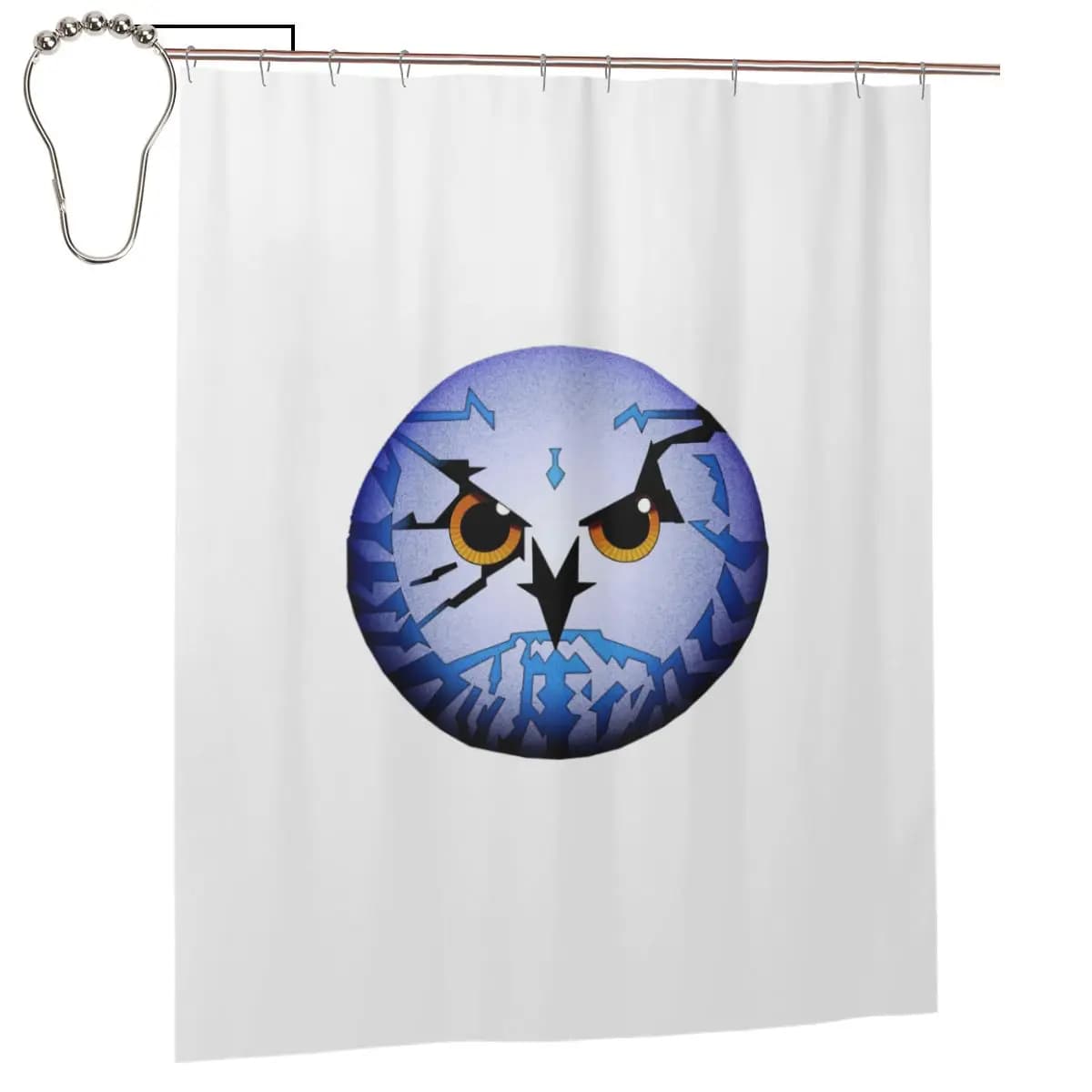 Tenda da doccia Amiga Psygnosis Owl, tende da bagno impermeabili in poliestere con ganci