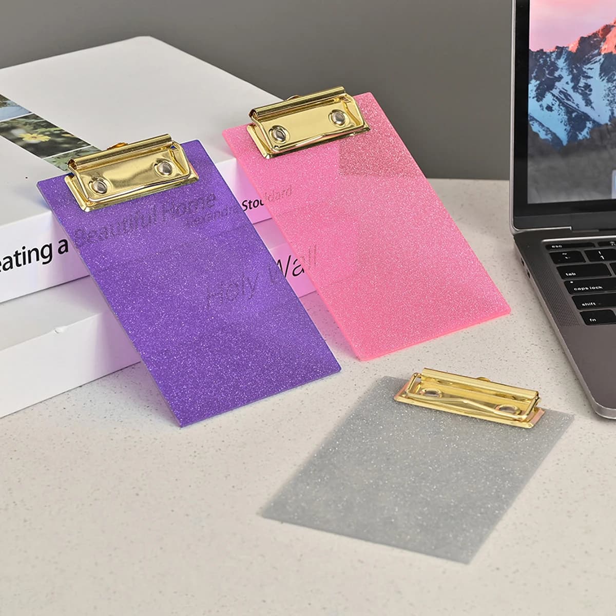 Cartella glitterata Appunti da scrivania piccolo portatile carino per note Porta biglietti Cancelleria per ufficio Materiale scolastico Padfolio elegante