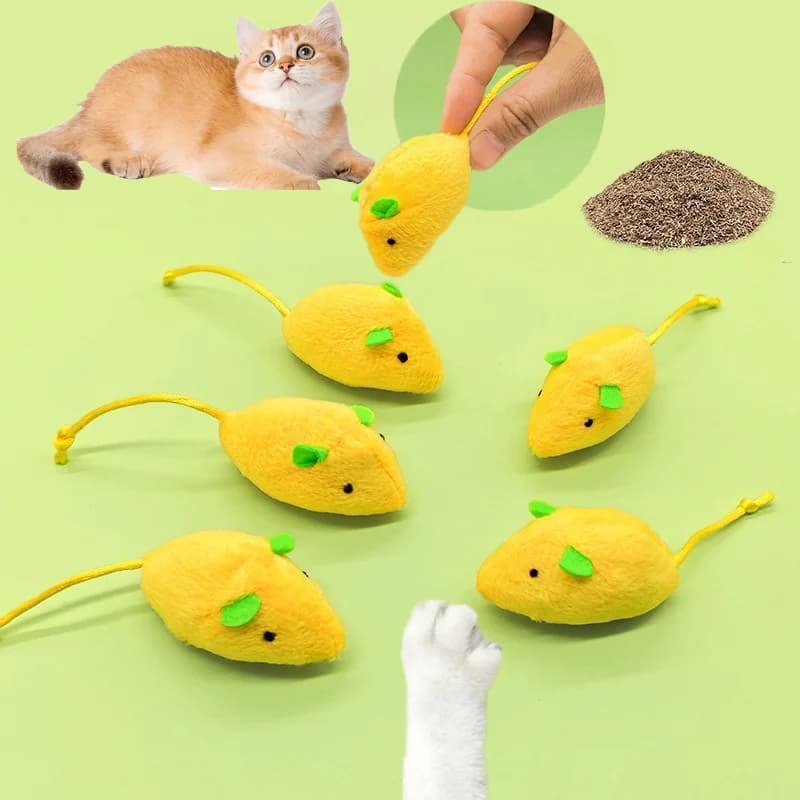 5 pezzi di peluche da masticare per gatti erba gatta interattiva imitazione topo gattino giocattolo da masticare digrignamento dei denti forniture giocattolo per gatti