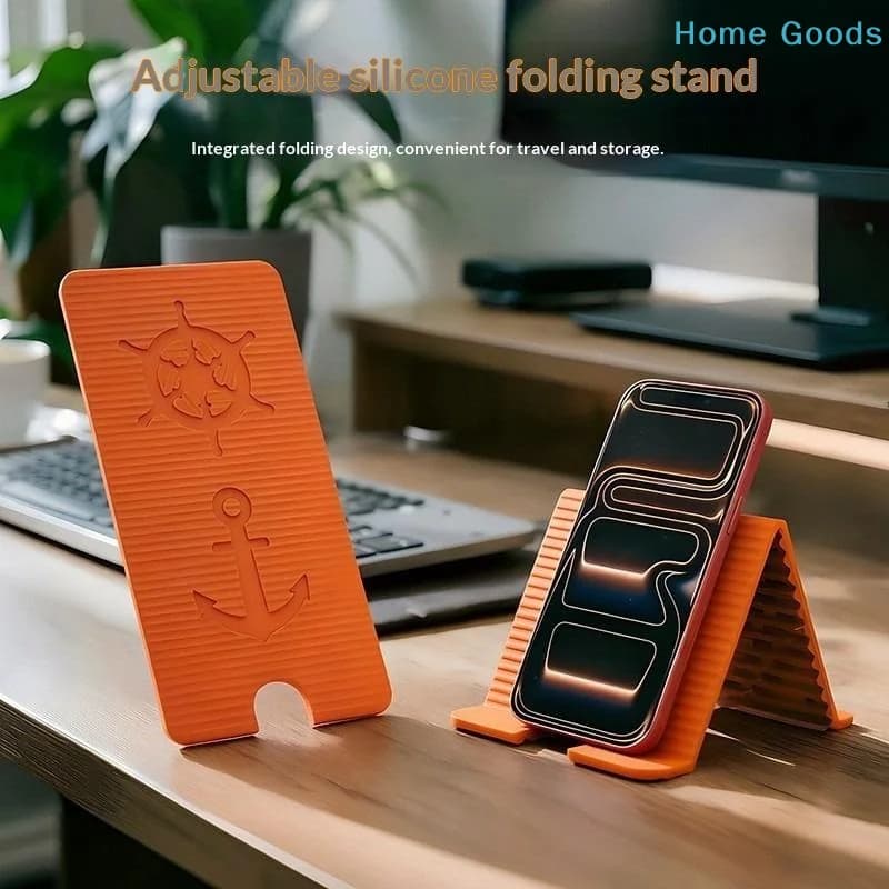 preferredPortable Flexible Desktop Stand Foldable Silicone Holder Fits Phones Tablets Laptops Perfect for Online Classes Gaming
