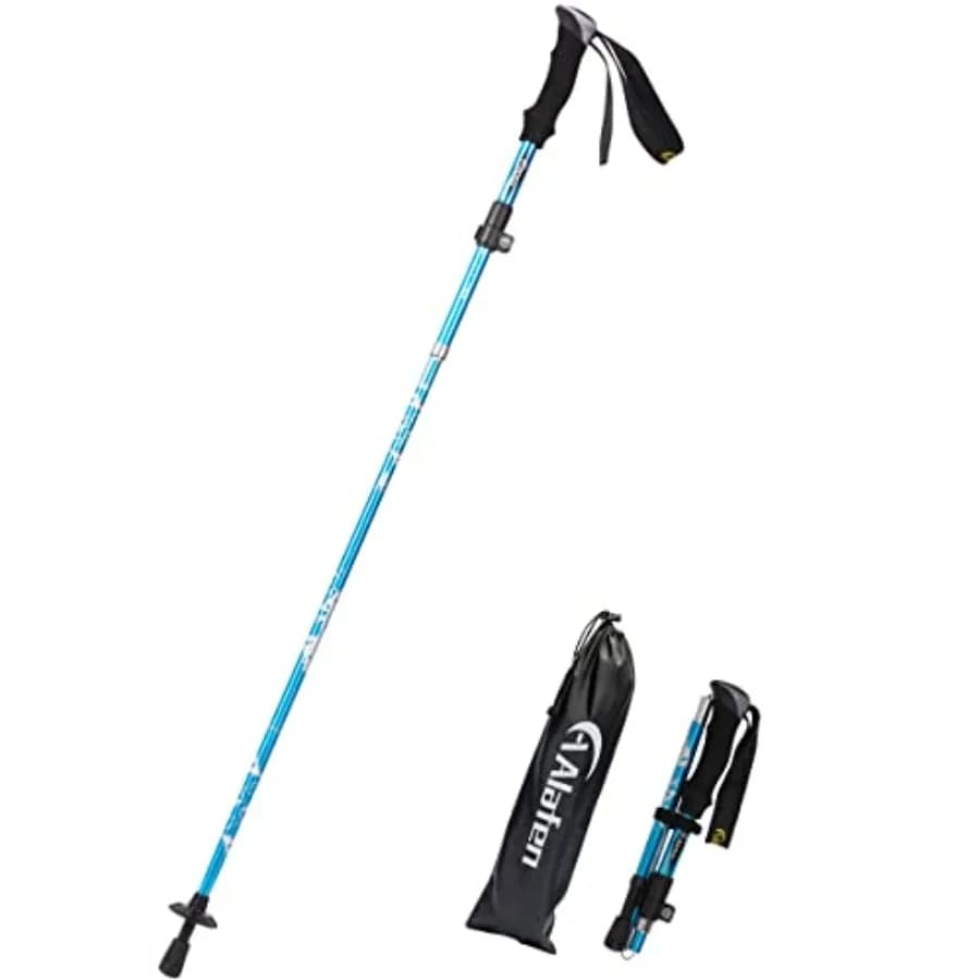 Lightweight Collapsible Trekking Pole - 7075 Aluminum Adjustable Walking Stick for Hiking and Travel, Foldable Quick-Lock Desig