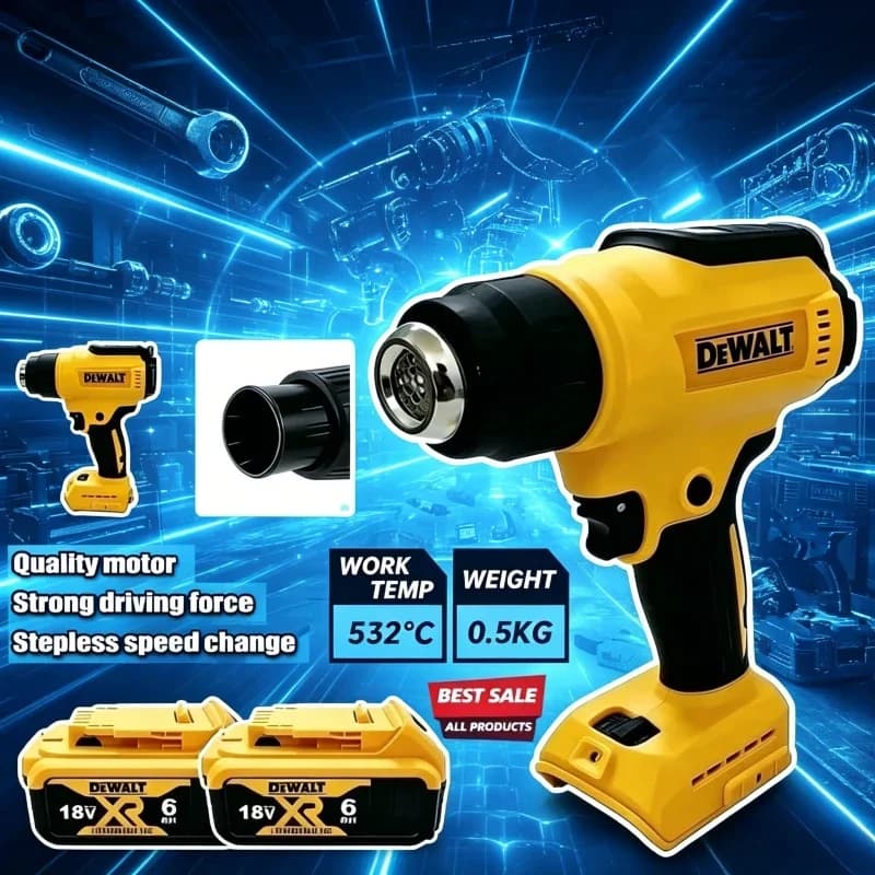 Dewalt DCE530 Heat Shrink Wrapping Tool For Dewalt Battery, 300W Cordless Brushless High Power Welding Thermal Blower Heat Gun