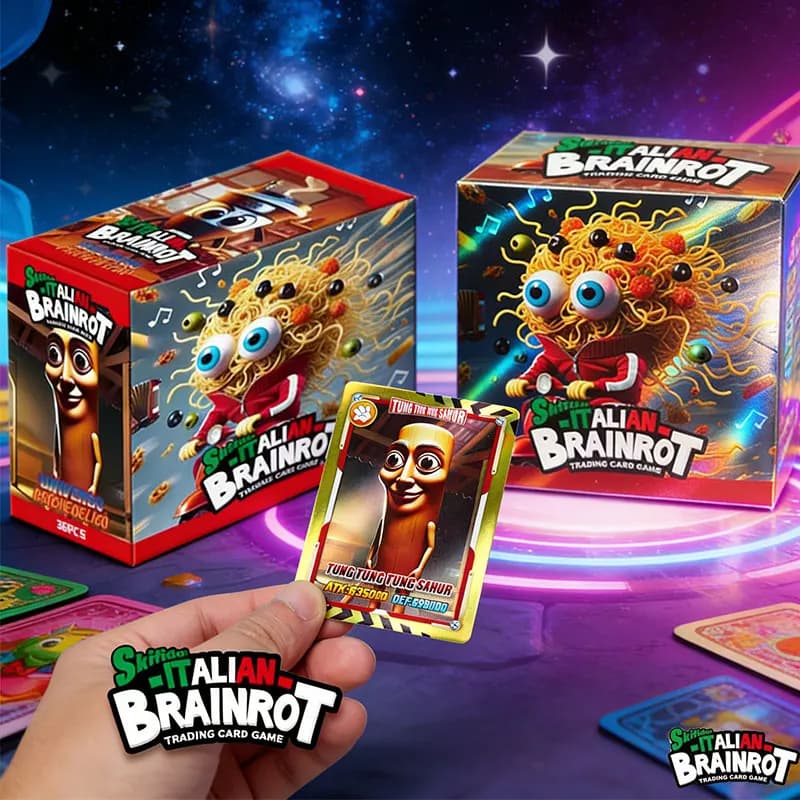 Gioco di Carte Collezionabili Italian Brainrot Tung Sahur Tralalero Tralala, Gioco da Tavolo, Carte, Giocattoli, Regalo per Bambini