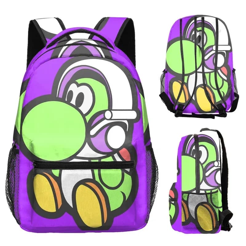 Anime Cosplay Harajuku Popular Funny Yoshi dinosaur student Bookbag Notebook Backpacks 3D Print Oxford Waterproof Boys/Girl 72th